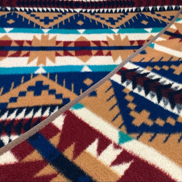 Vtg VUTEKS Blanket Throw in Aztec Western pattern. Yugoslavia 60x80 1980’s - Picture 2 of 7